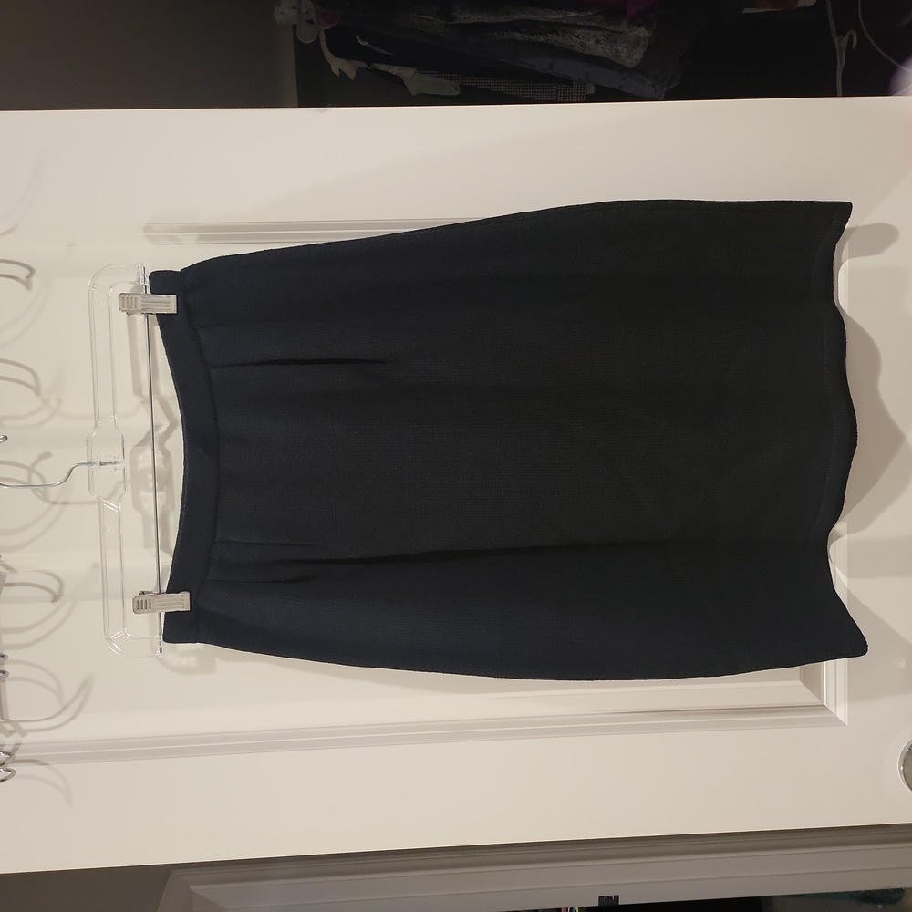 Vintage San Remo by Laura Knits Women Black Casual Skirt San Remo by Laura Knits